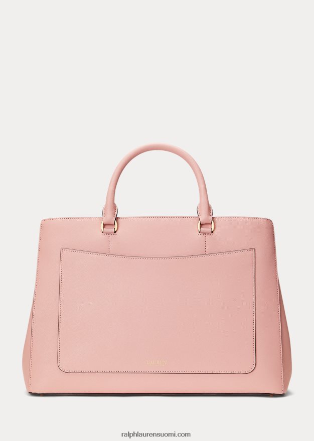 Ralph Lauren naiset crosshatch nahkainen iso hannalaukku 0Z24ZR5414 ruusunrusketus