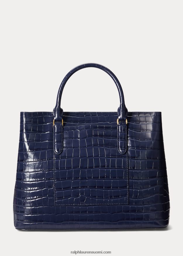 Ralph Lauren naiset kohokuvioitu nahkainen iso marcy-laukku 0Z24ZR5357