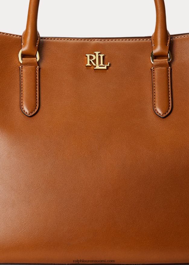 Ralph Lauren naiset nahkainen iso marcy-laukku 0Z24ZR5358 rusketus