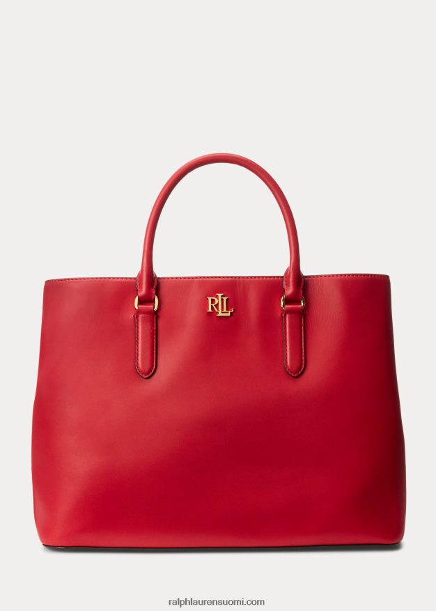 Ralph Lauren naiset nahkainen iso marcy-laukku 0Z24ZR5359 Rl 2000 punainen