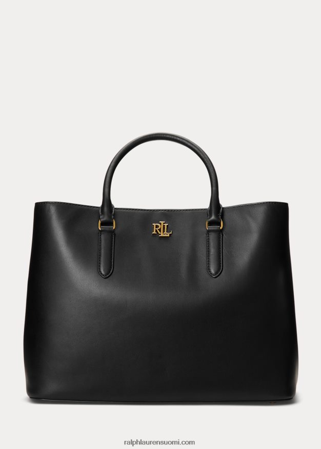 Ralph Lauren naiset nahkainen iso marcy-laukku 0Z24ZR5361 musta