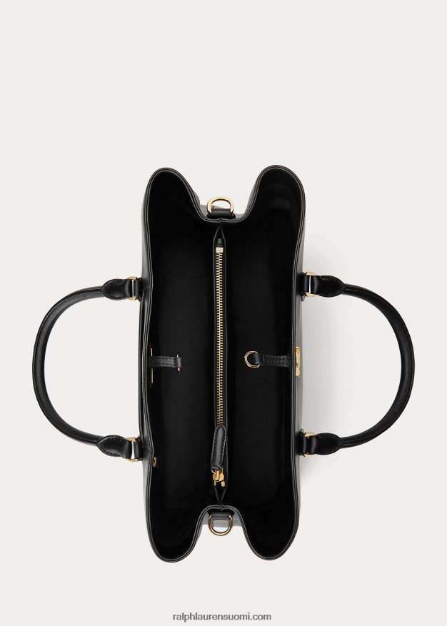 Ralph Lauren naiset nahkainen iso marcy-laukku 0Z24ZR5361 musta