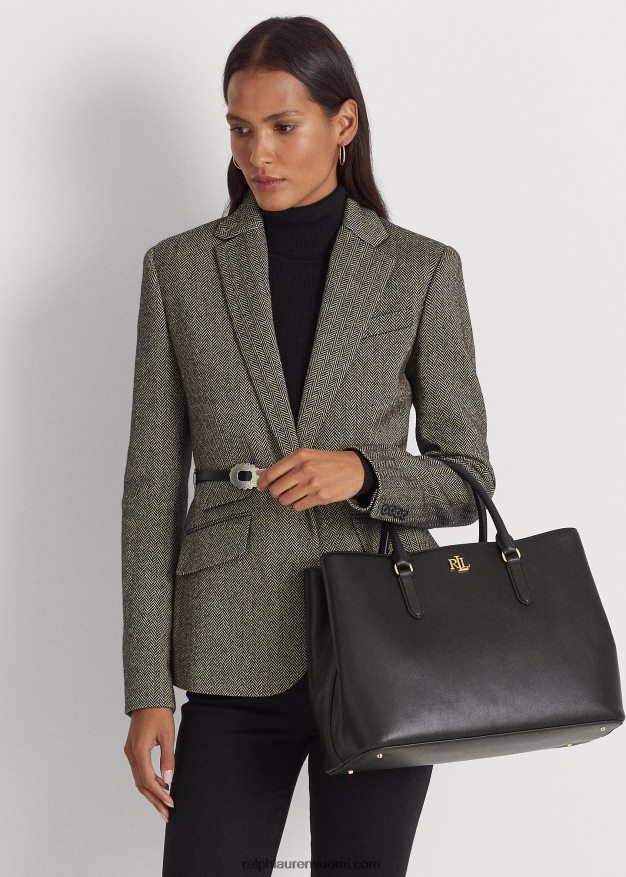 Ralph Lauren naiset nahkainen iso marcy-laukku 0Z24ZR5361 musta
