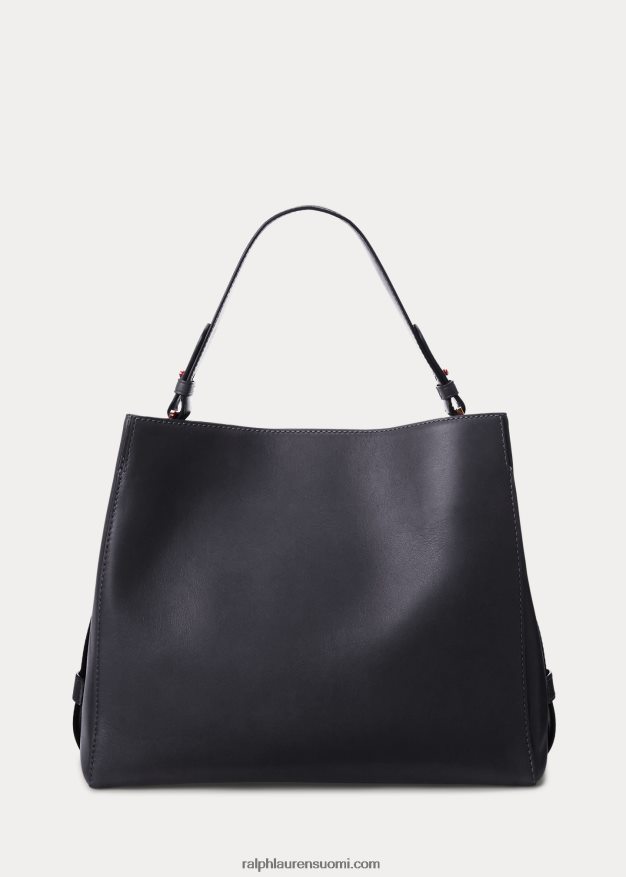 Ralph Lauren naiset nahkainen keskikokoinen peyton-laukku 0Z24ZR5410 hienostunut laivasto