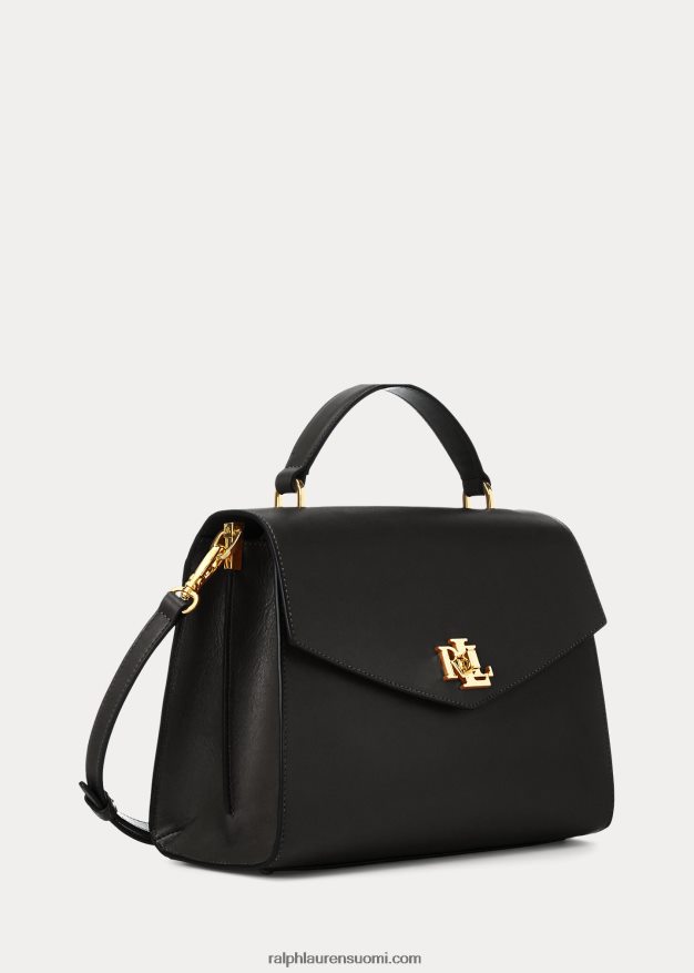 Ralph Lauren naiset nahkainen medium farrah -laukku 0Z24ZR5407 musta