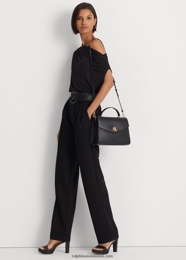 Ralph Lauren naiset nahkainen medium farrah -laukku 0Z24ZR5407 musta