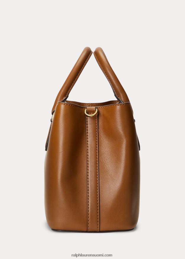 Ralph Lauren naiset nahkainen pieni marcy-laukku 0Z24ZR5354 rusketus