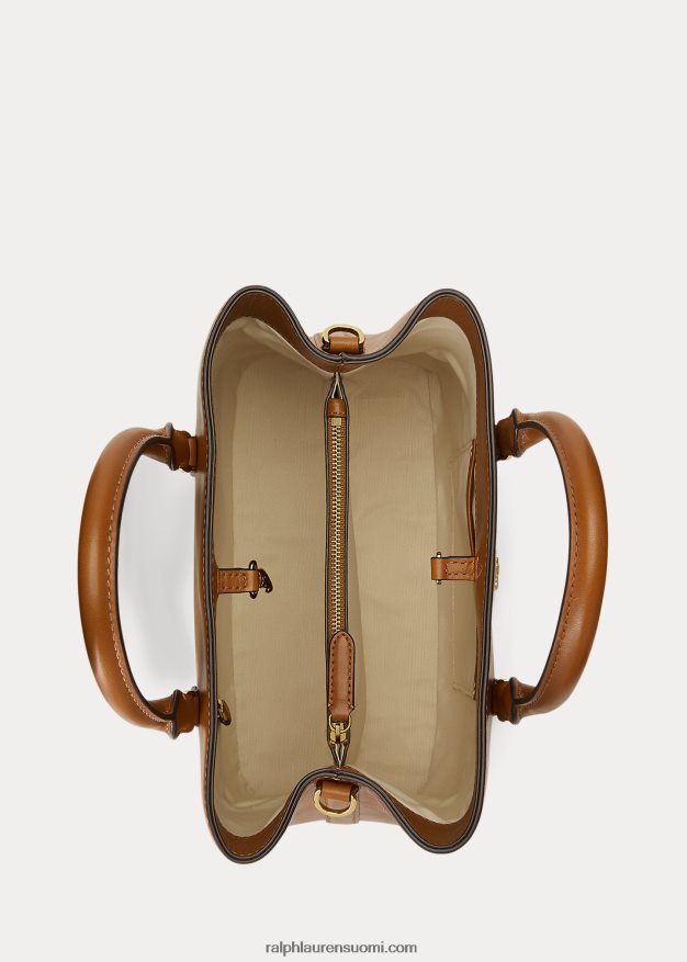 Ralph Lauren naiset nahkainen pieni marcy-laukku 0Z24ZR5354 rusketus