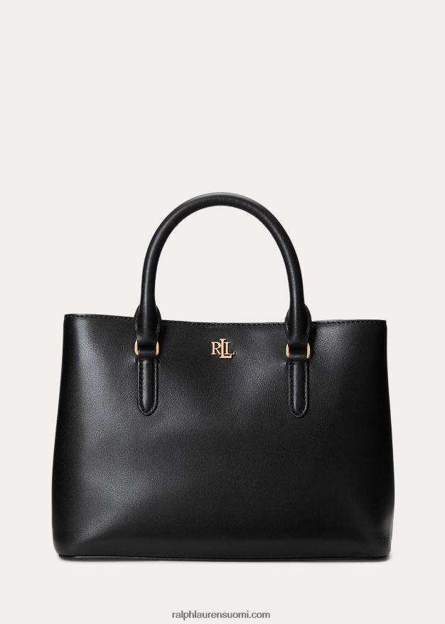 Ralph Lauren naiset nahkainen pieni marcy-laukku 0Z24ZR5355 musta