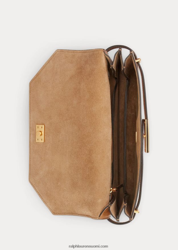 Ralph Lauren naiset polo id nahkainen laukku 0Z24ZR5188 rusketus