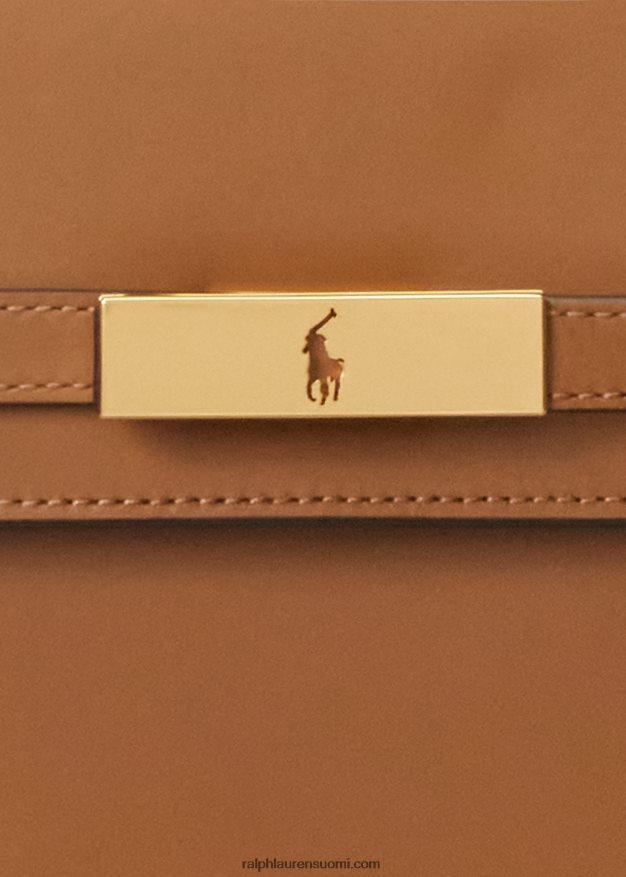 Ralph Lauren naiset polo id nahkainen laukku 0Z24ZR5188 rusketus