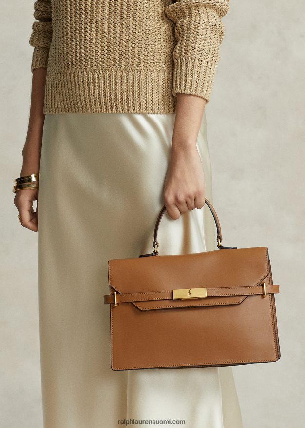 Ralph Lauren naiset polo id nahkainen laukku 0Z24ZR5188 rusketus