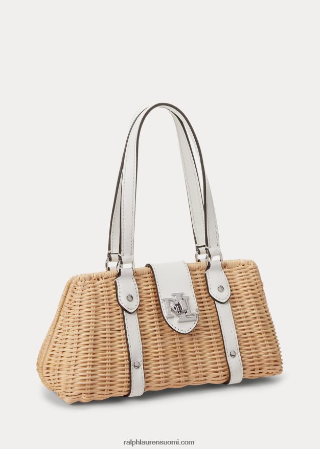 Ralph Lauren naiset rottinki keskikokoinen lilly-laukku 0Z24ZR5438 luonnollinen/valkoinen