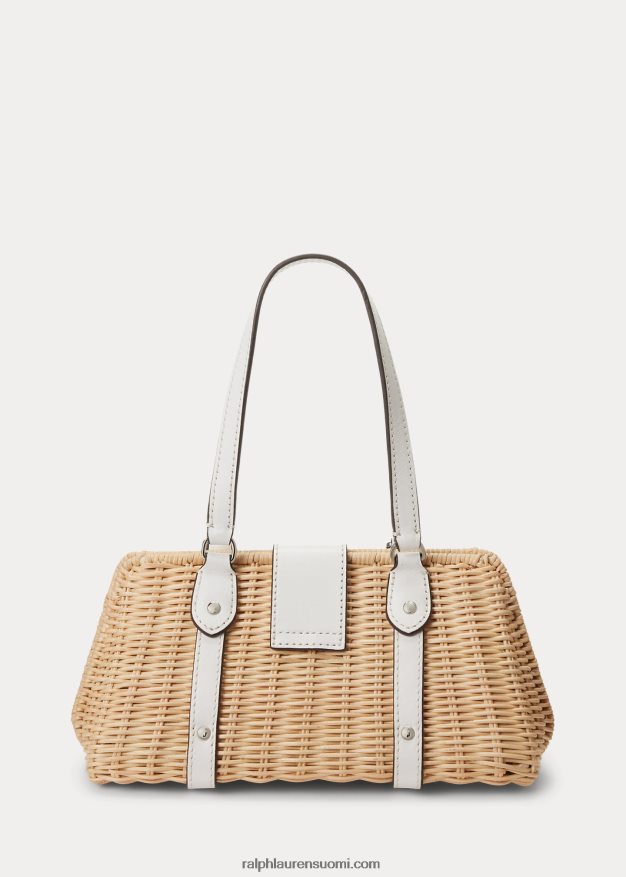 Ralph Lauren naiset rottinki keskikokoinen lilly-laukku 0Z24ZR5438 luonnollinen/valkoinen