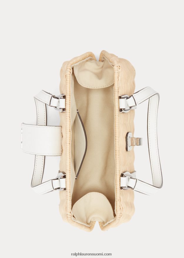 Ralph Lauren naiset rottinki keskikokoinen lilly-laukku 0Z24ZR5438 luonnollinen/valkoinen