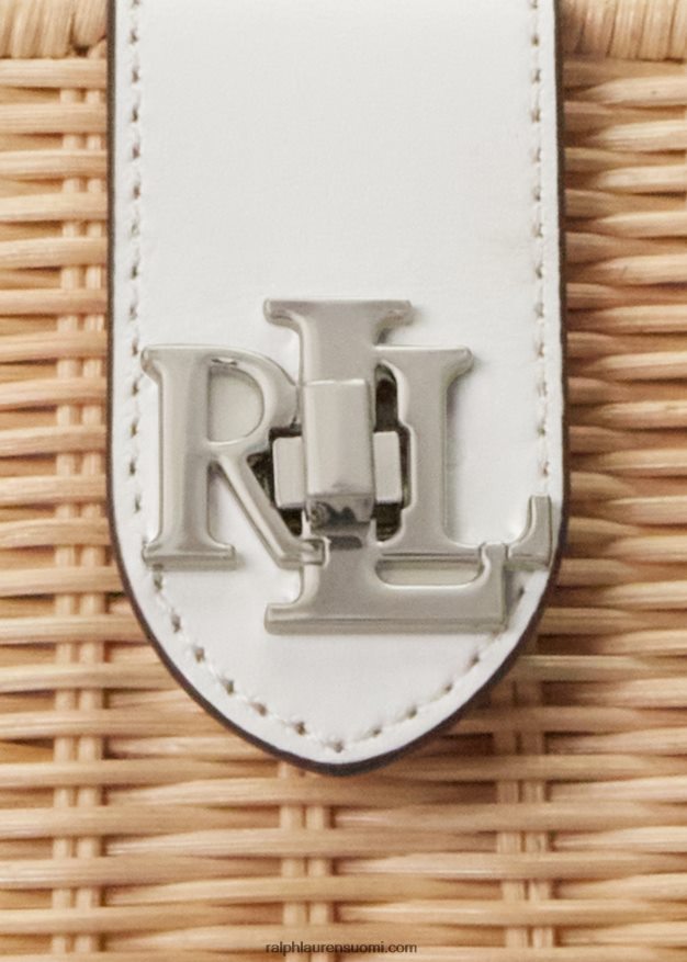 Ralph Lauren naiset rottinki keskikokoinen lilly-laukku 0Z24ZR5438 luonnollinen/valkoinen