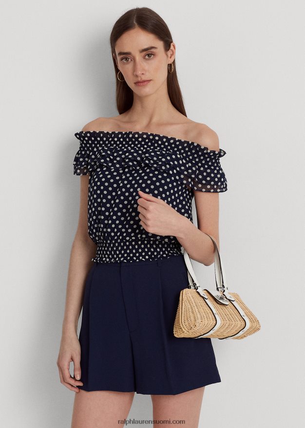 Ralph Lauren naiset rottinki keskikokoinen lilly-laukku 0Z24ZR5438 luonnollinen/valkoinen