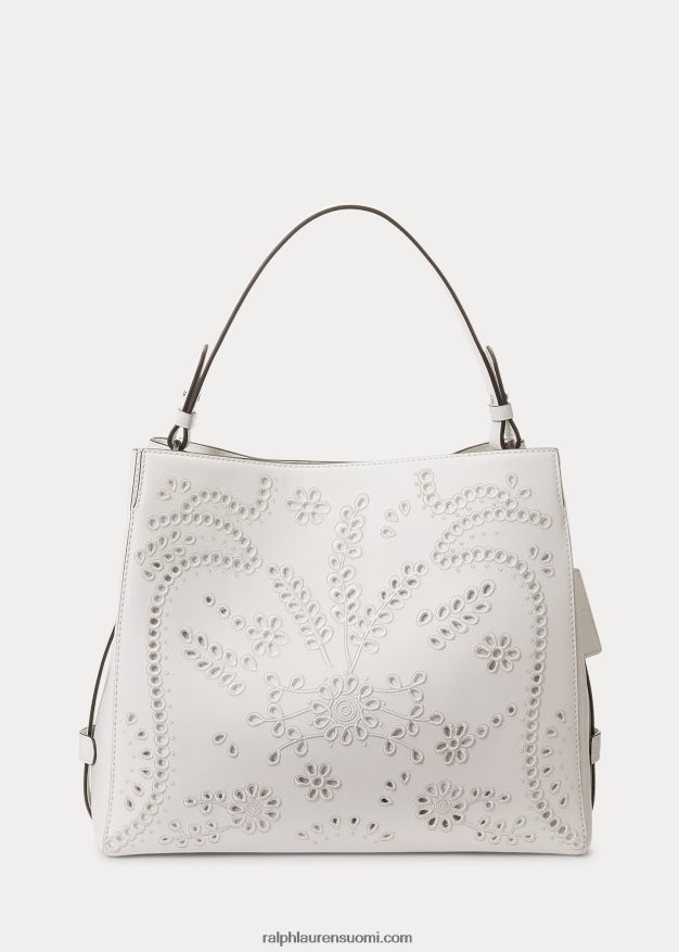 Ralph Lauren naiset silmukkanahkainen keskikokoinen peyton-laukku 0Z24ZR5408