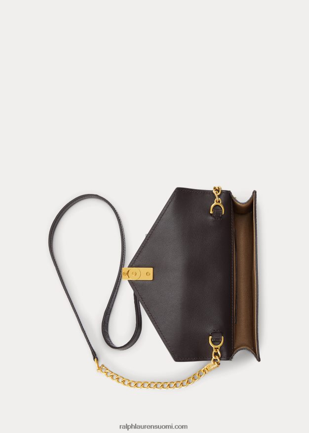 Ralph Lauren naiset Polo id Croc-kuvioitu ketjulompakko ja laukku 0Z24ZR5173 suklaa