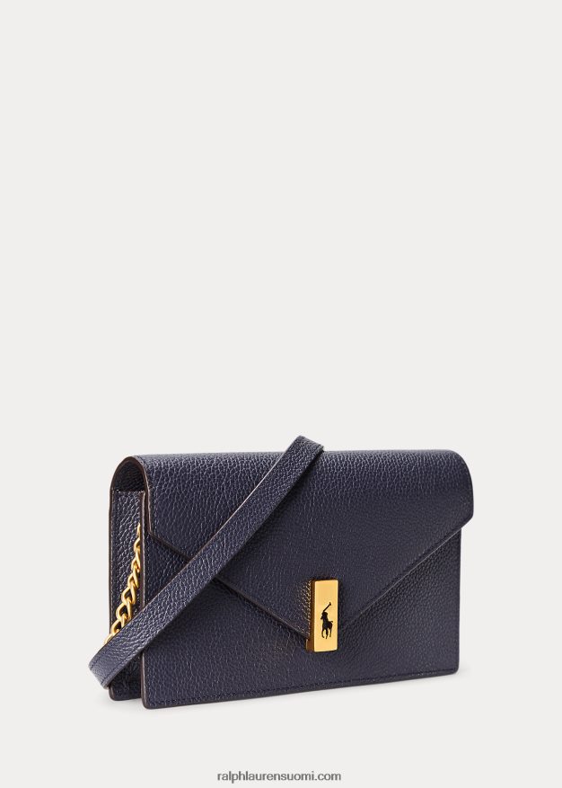 Ralph Lauren naiset polo id nahkainen ketjulompakko ja laukku 0Z24ZR5171 keskiyön laivasto