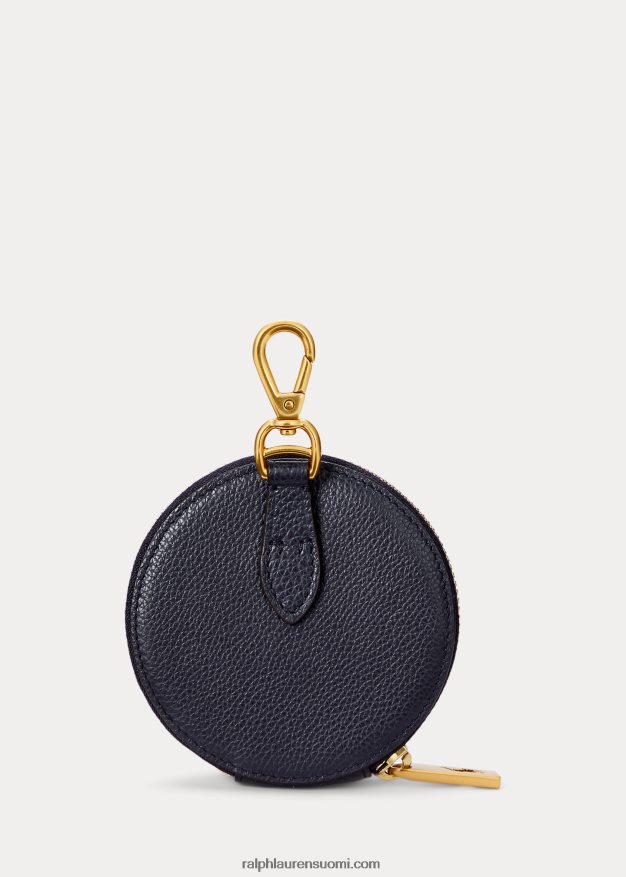 Ralph Lauren naiset polo id nahkainen kolikkopussi 0Z24ZR9743 keskiyön laivasto