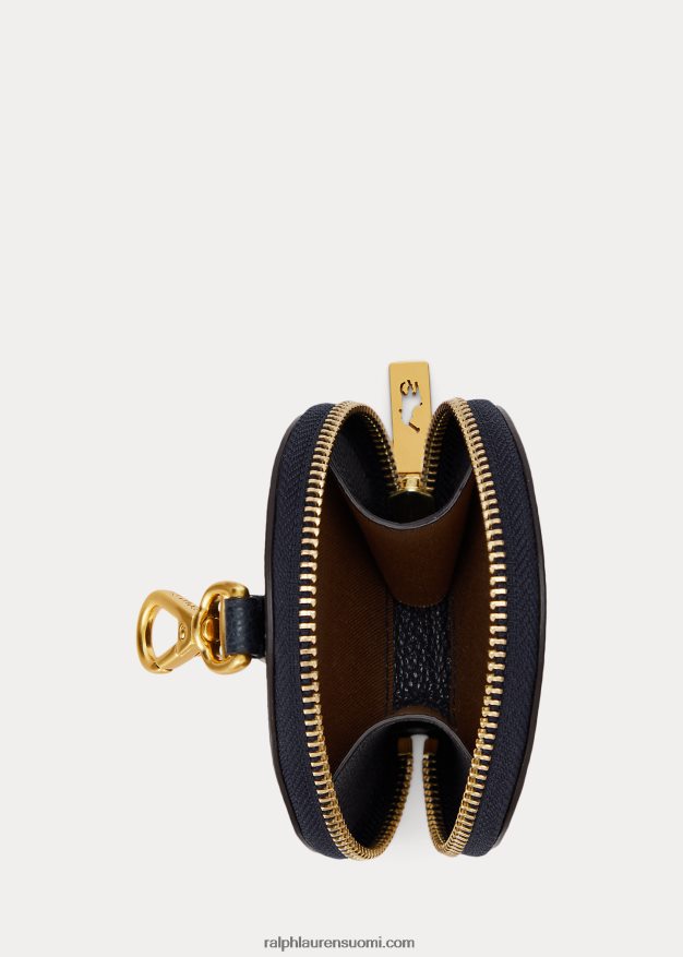 Ralph Lauren naiset polo id nahkainen kolikkopussi 0Z24ZR9743 keskiyön laivasto