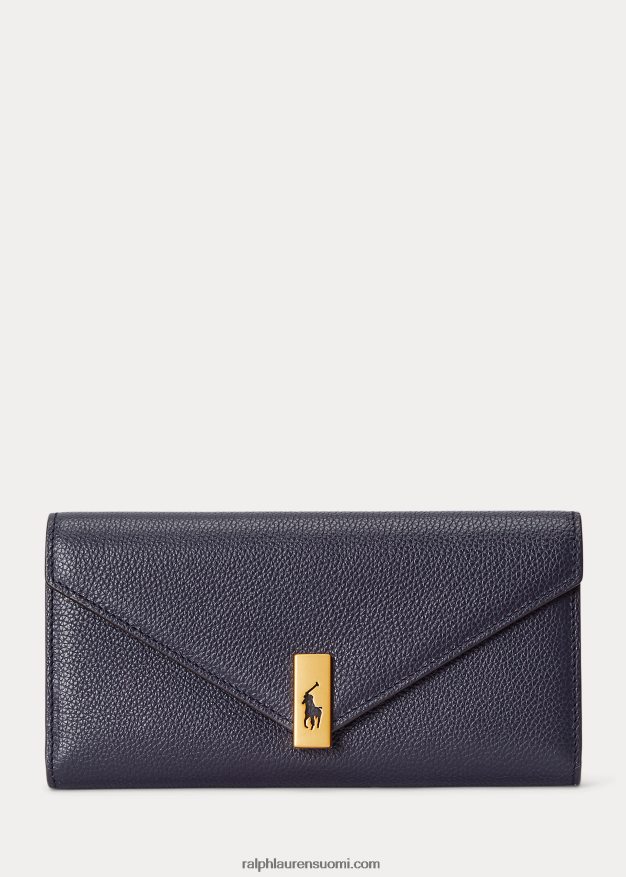 Ralph Lauren naiset polo id nahkalompakko 0Z24ZR9746 keskiyön laivasto