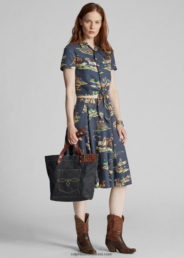 Ralph Lauren naiset denim-laukku 0Z24ZR5151 indigo