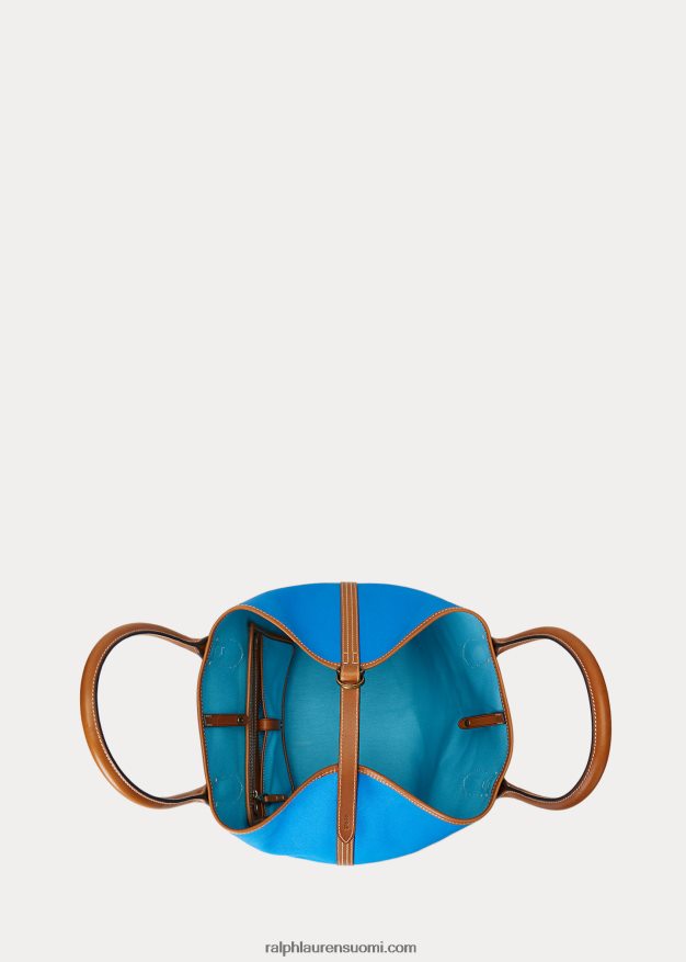 Ralph Lauren naiset käännettävä kangas keskikokoinen bellport-laukku 0Z24ZR5192 jäätikkö turkoosi/laivasto