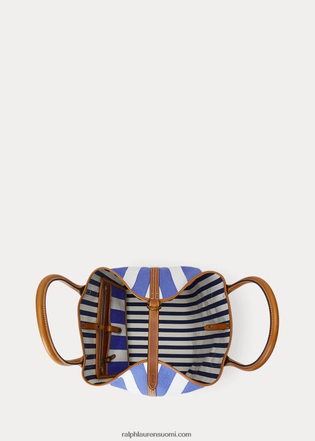 Ralph Lauren naiset käännettävä kangas keskikokoinen bellport-laukku 0Z24ZR5194 kuninkaallinen laivasto/newportin laivasto