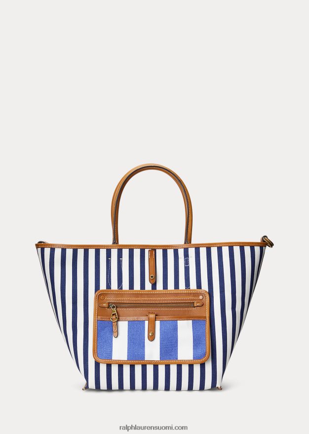 Ralph Lauren naiset käännettävä kangas keskikokoinen bellport-laukku 0Z24ZR5194 kuninkaallinen laivasto/newportin laivasto