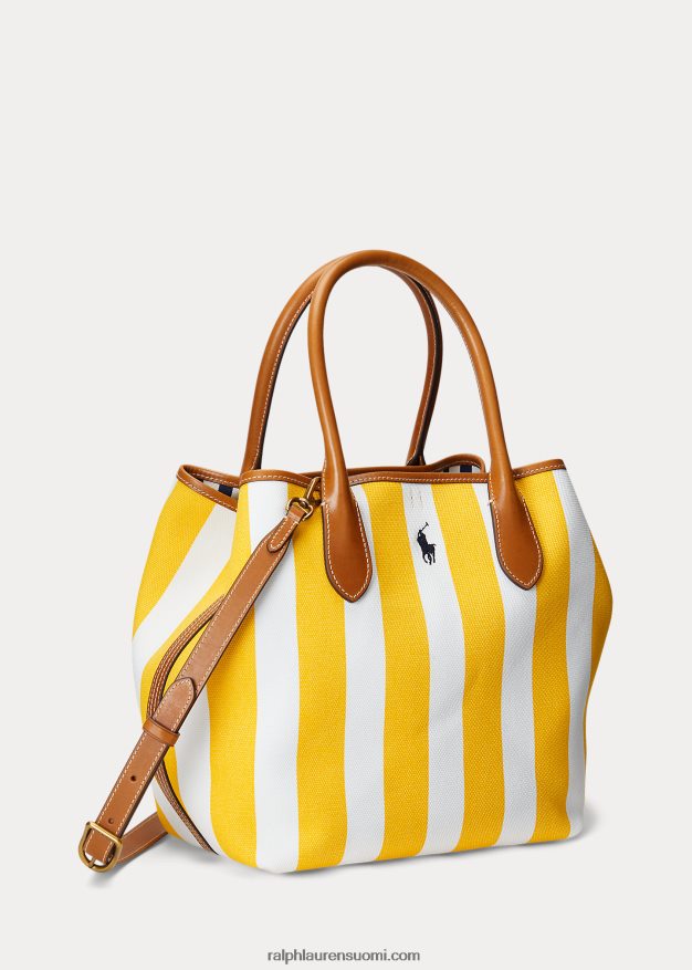 Ralph Lauren naiset käännettävä kangas keskikokoinen bellport-laukku 0Z24ZR5196 aurinkokala keltainen/laivasto