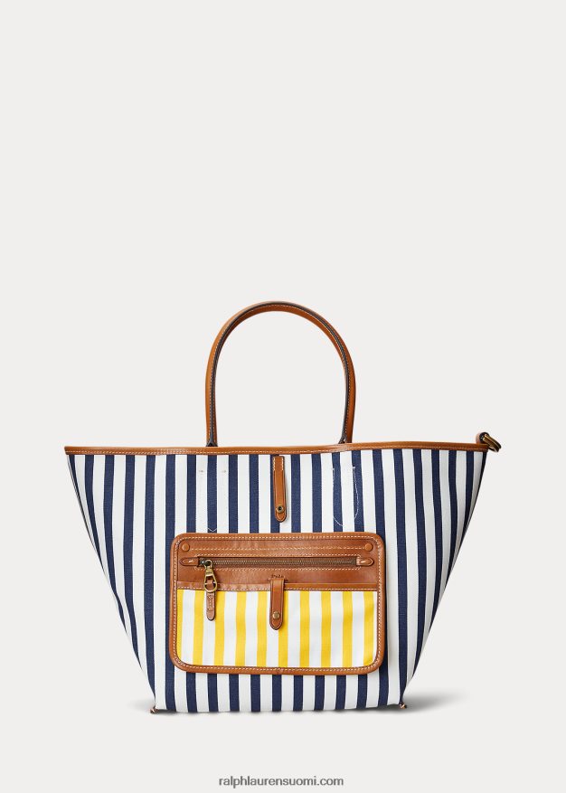 Ralph Lauren naiset käännettävä kangas keskikokoinen bellport-laukku 0Z24ZR5196 aurinkokala keltainen/laivasto