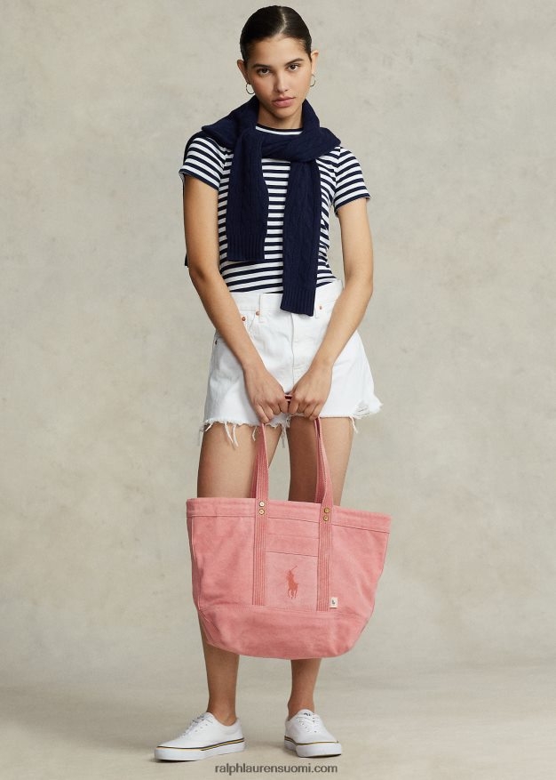 Ralph Lauren naiset kankainen keskikokoinen kantolaukku 0Z24ZR5239 punainen