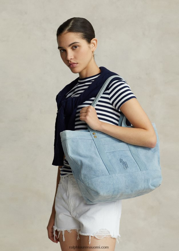 Ralph Lauren naiset kankainen keskikokoinen kantolaukku 0Z24ZR5240 indigo