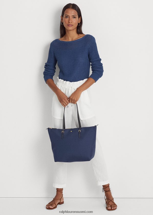 Ralph Lauren naiset keskikokoinen nylon-keaton-laukku 0Z24ZR5428 laivasto