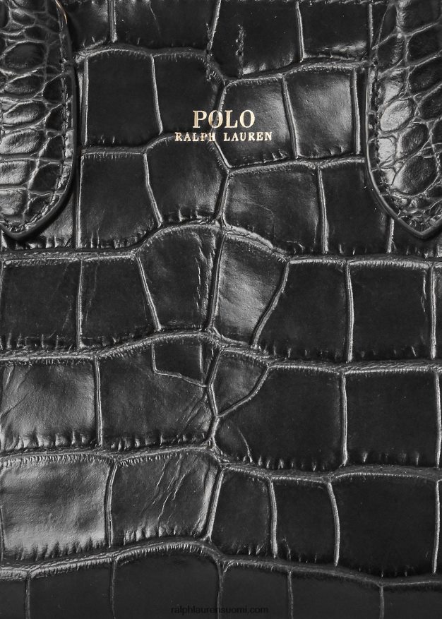 Ralph Lauren naiset kohokuvioitu mini bellport-laukku 0Z24ZR5208 musta