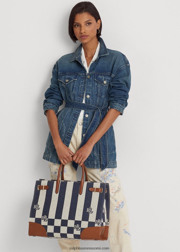 Ralph Lauren naiset logoprintillä kankaalle iso devyn-laukku 0Z24ZR5427