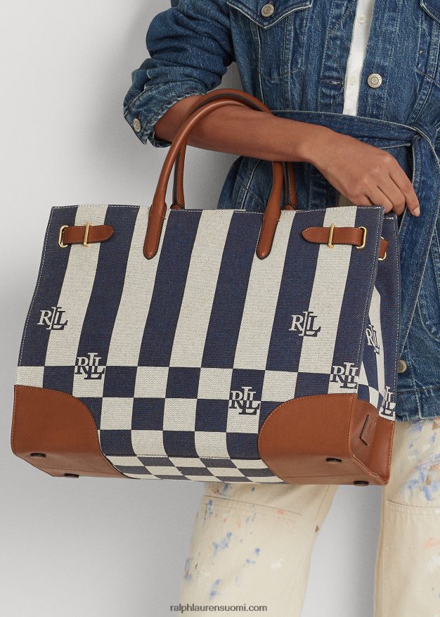 Ralph Lauren naiset logoprintillä kankaalle iso devyn-laukku 0Z24ZR5427