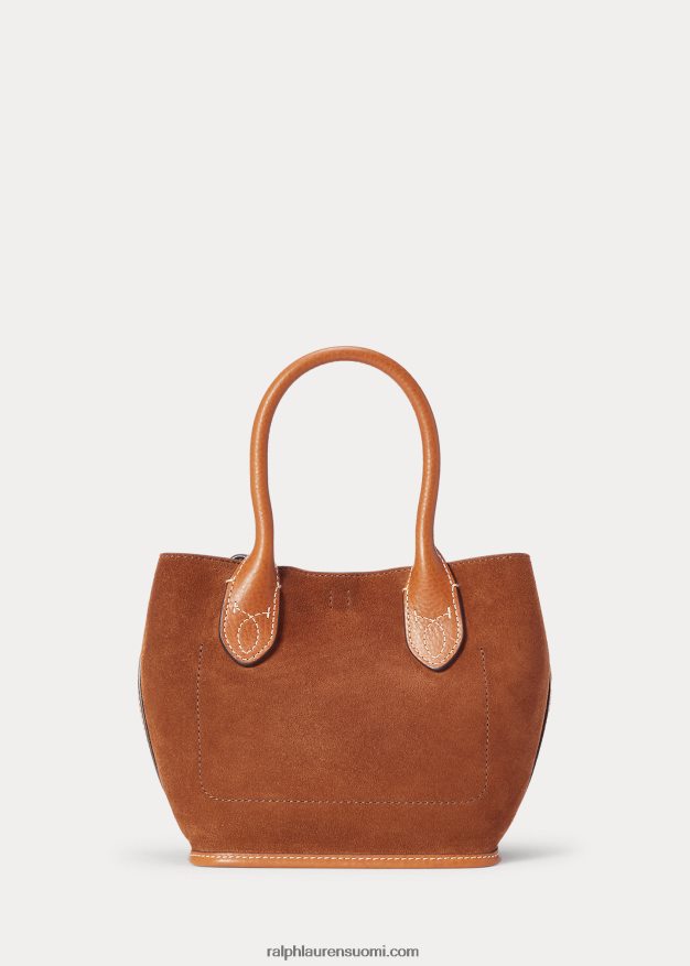 Ralph Lauren naiset mokkanahkainen mini bellport-laukku 0Z24ZR5210 kaneli