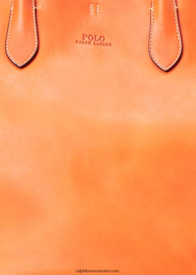 Ralph Lauren naiset nahkainen iso bellport-laukku 0Z24ZR5220 kaki