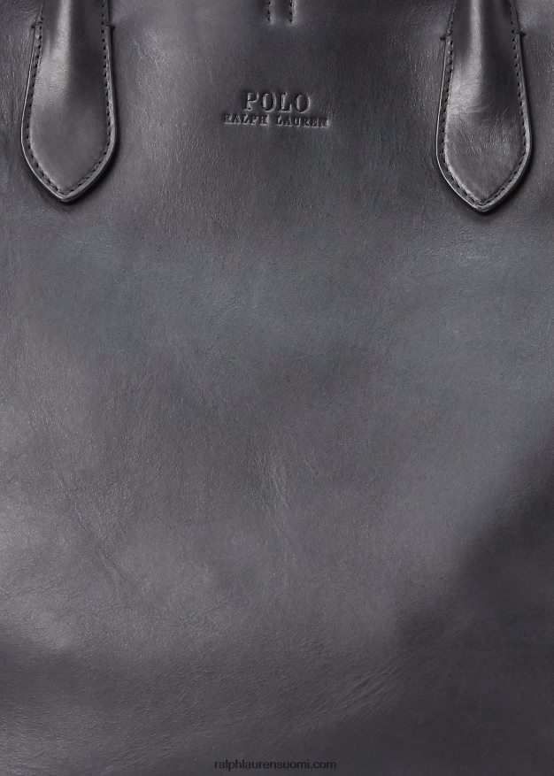 Ralph Lauren naiset nahkainen iso bellport-laukku 0Z24ZR5222 musta