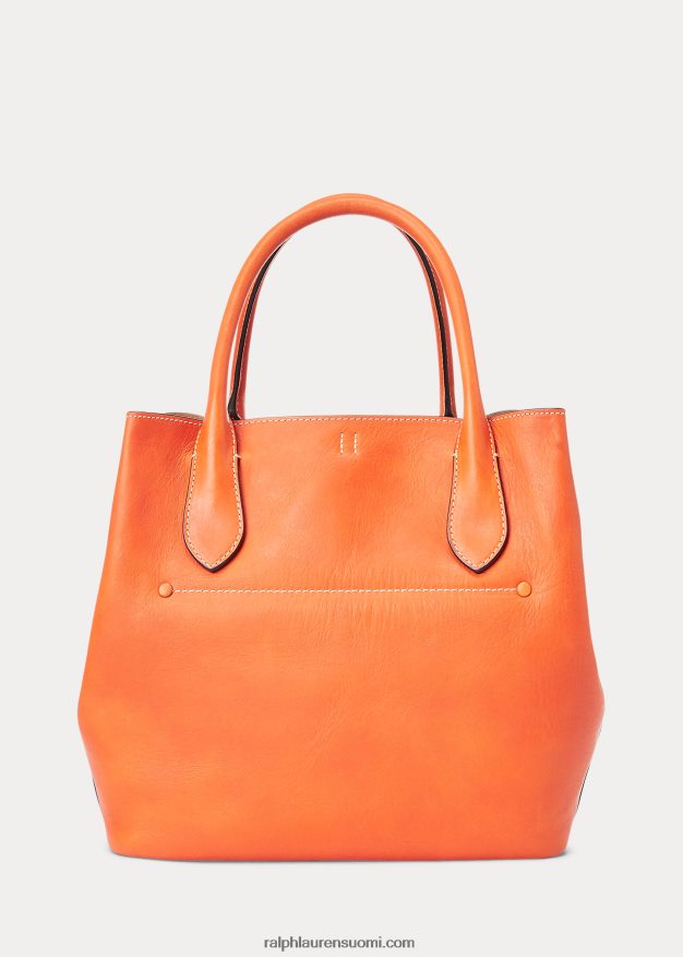 Ralph Lauren naiset nahkainen keskikokoinen bellport-laukku 0Z24ZR5218 kaki