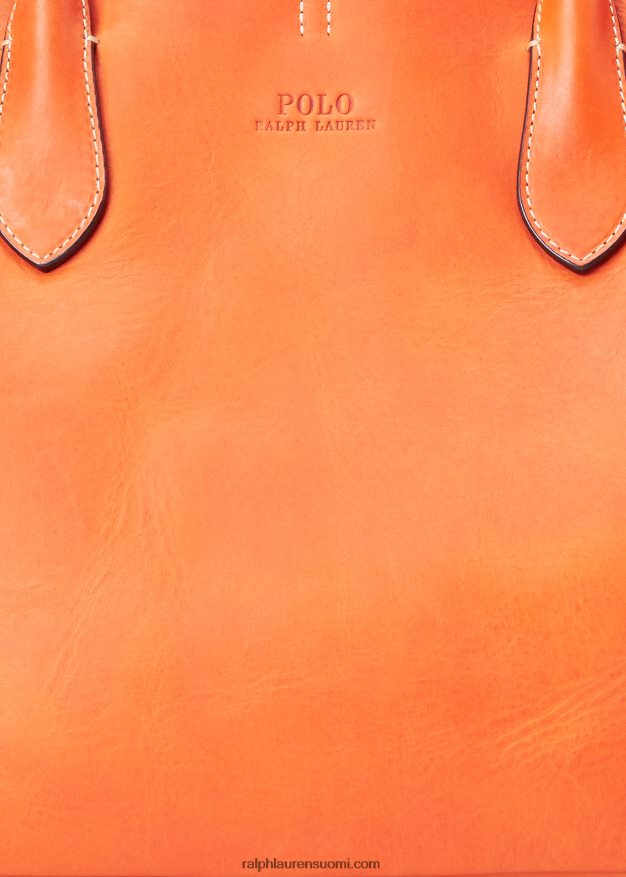 Ralph Lauren naiset nahkainen keskikokoinen bellport-laukku 0Z24ZR5218 kaki