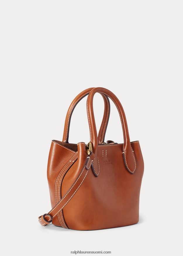 Ralph Lauren naiset nahkainen mini bellport-laukku 0Z24ZR5205 Cuoio