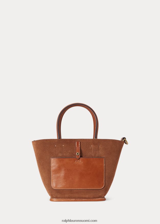 Ralph Lauren naiset nahkainen mini bellport-laukku 0Z24ZR5205 Cuoio