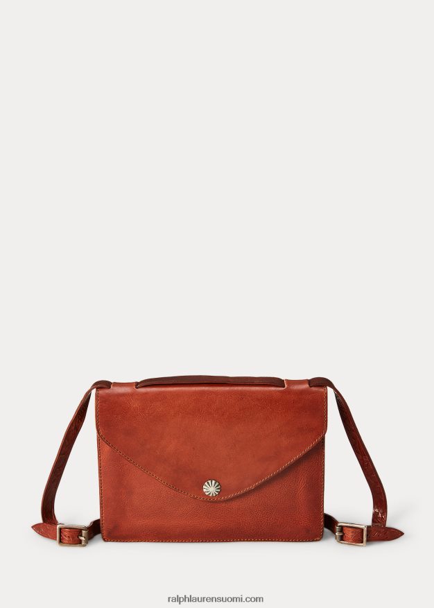 Ralph Lauren naiset napsautettu nahkalaukku 0Z24ZR5153 tumman ruskea