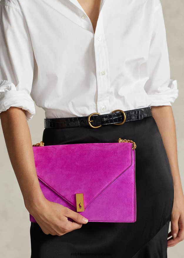 Ralph Lauren naiset polo id mokkanahkainen kirjekuorilaukku 0Z24ZR5437