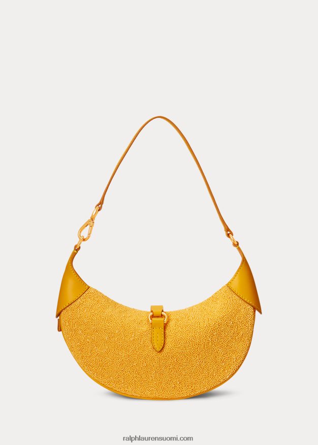 Ralph Lauren naiset Polo id kukkahelmillä koristeltu mini olkalaukku 0Z24ZR5138 sinappi multi