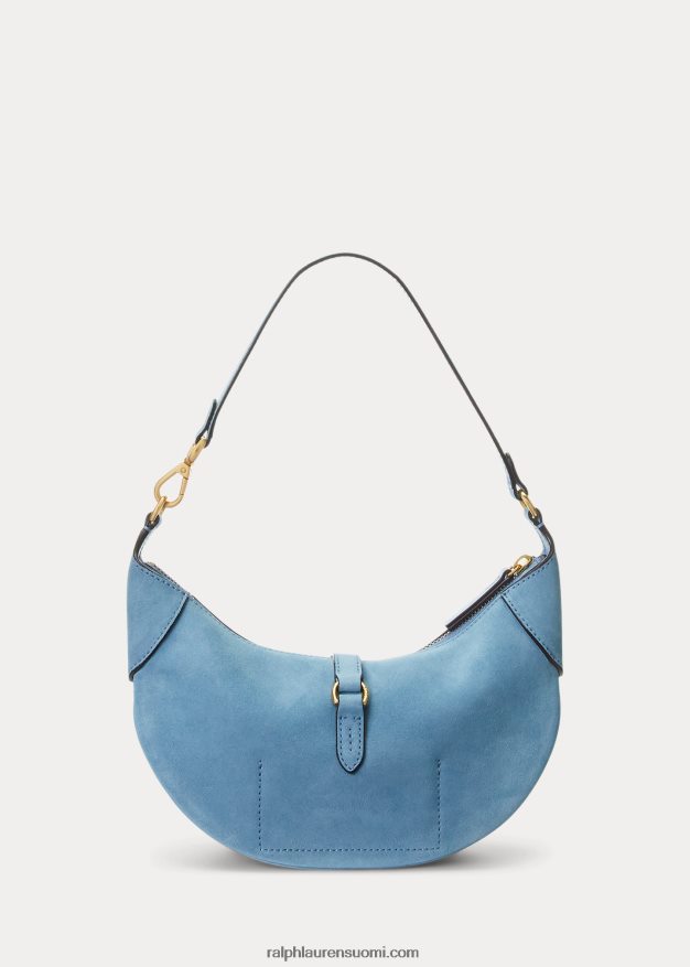 Ralph Lauren naiset Polo id mokkanahkainen miniolkalaukku 0Z24ZR5133 puuterinsininen